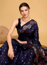 Navy Blue Saree Looking Nice